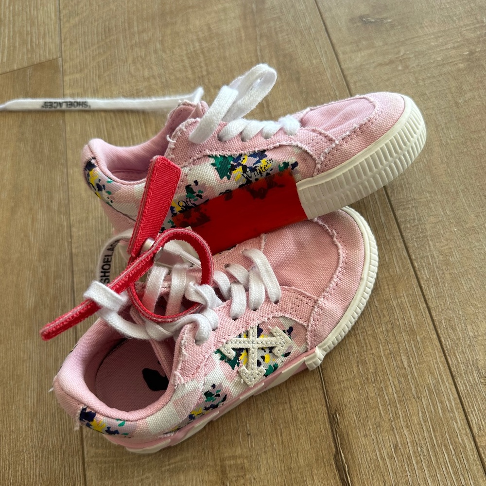 Off-white Virgil Abloh vulcanized sole toddler pink shoes